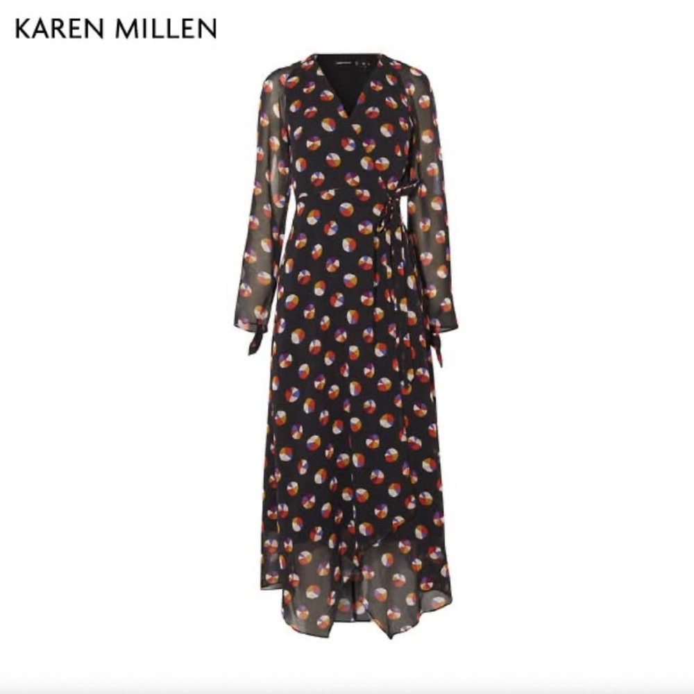 Karen Millen Colour Pop Midi Wrap Dress Us 8 Uk 12 View 5